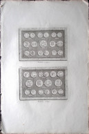 1790circa-Medailles Antiques Incisione Su Rame Di Berthault Dim.40x20cm. - Prints & Engravings