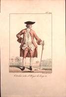 1827ca.-Napoli "Cittadino Sotto Il Regno Di Luigi XV" Tavola Litografica Con Col - Prenten & Gravure