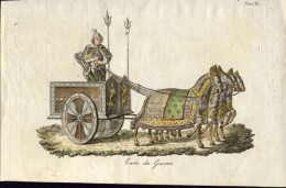 1825-Cina China "Cina Carro Da Guerra" Size With Margins . 20x13,5 Cm. Hand Colo - Prints & Engravings