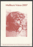Gravure Sur Vélin - Meilleurs Vœux 2007 Mozart Enfant, Sanguine De Jean Baptiste Greuze, 1763 - Documenten Van De Post