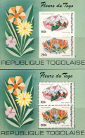 1975-Togo (MNH=**) Due Foglietti 2v.dentellati + Non Dentellati "Flora" - Togo (1960-...)