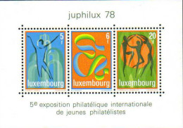 1978-Lussemburgo (MNH=**) Foglietto S.3v."Manifestazione Gioventù Filatelica "ca - Sonstige & Ohne Zuordnung