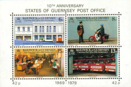 1979-Guernsey (MNH=**) Foglietto S.4v."Anniversario Ufficio Postale"catalogo Eur - Guernsey