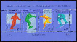 1991-Finlandia (MNH=**) Foglietto S.4v."Sport Invernali"catalogo Euro5 - Autres & Non Classés