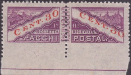 1945-San Marino (MNH=*) Pacchi Postali 30c.lilla E Rosso Non Dentellato In Basso - Colis Postaux