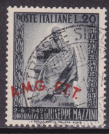 1949-Trieste AMG-FTT (O=used) L.20 "monumento A Mazzini"usato Con Soprastampa Sp - Gebraucht