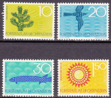 1966-Liechtenstein (MNH=**) S.4v."Pianta,uccello,pesce,sole" - Unused Stamps