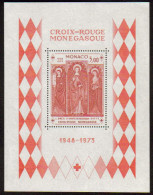 1973-Monaco (MNH=**) Foglietto S.1v."25 Anniversario Della Croce Rossa Monegasca - Other & Unclassified