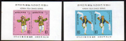 1975-Corea Del Sud (MNH=**) Due Foglietti S.4v."danze Folcloristiche"cat.Yvert E - Corea Del Sur