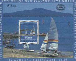 1990-Nuova Zelanda (O=used) Foglietto Usato S.1v."esposizione Filatelica Interna - Otros & Sin Clasificación