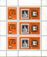 1976-Ungheria (MNH=**) Minifoglio Tre V."Italia 76 Esposizione Filatelica Intern - Altri & Non Classificati