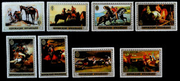 1970-Rwanda (MNH=**) S.8v."i Cavalli Nella Pittura,quadri"cat.Yvert 2009 Euro 7. - Otros & Sin Clasificación