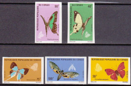 1971-Congo (MNH=**) S.5v.non Dentellati "farfalle" - Nuevas/fijasellos