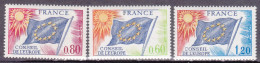 1975-Francia (MNH=**) Servizio S.3v."Consiglio D'Europa,bandiera E Sole"catalogo - Neufs