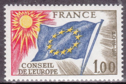 1976-Francia (MNH=**) Servizio S.1v."Consiglio D'Europa,bandiera E Sole" - Nuovi