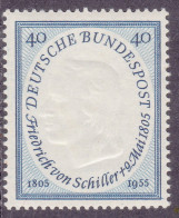 1955-Germania (MNH=**) S.1v."Friedrich Von Shiller,poeta"catalogo Unificato Euro - Andere & Zonder Classificatie