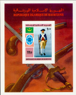 1975-Mauritania (MNH=**) Foglietto Posta Aerea S.1v.non Dentellato "Bicentenario - Mauretanien (1960-...)