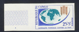 1963-Congo (MNH=**) Serie Un Valore Fr. 25+5 Non Dentellato "campagna Mondiale C - Andere & Zonder Classificatie