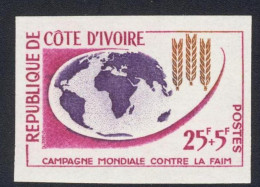 1963-Costa D'Avorio (MNH=**) Serie Un Valore Fr. 25+5 Non Dentellato "campagna M - Côte D'Ivoire (1960-...)