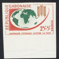 1963-Gabon (MNH=**) Serie Un Valore Fr. 25+5 Non Dentellato "campagna Mondiale C - Gabun (1960-...)