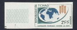 1963-Ciad  (MNH=**) Serie Un Valore Fr. 25+5 Non Dentellato "campagna Mondiale C - Tsjaad (1960-...)