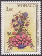 1988-Monaco (MNH=**) S.1v."fiori,concorso Di Composizione Floreale"catalogo Unif - Altri & Non Classificati