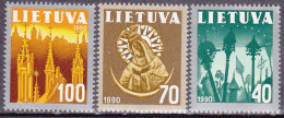 1991-Lituania (MNH=**) S.3v."simboli Nazionali"cat.Yvert Euro 7,5 - Litauen