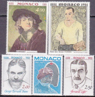 1981-Monaco (MNH=**) S.5v."anniversario Della Nascita Di Celebrita',ritratti"cat - Andere & Zonder Classificatie
