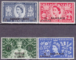 1953-Bahrain (MNH=**) S.4v."incoronazione Di Elisabetta II" - Bahreïn (...-1965)