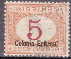 1920-Eritrea (O=used) Segnatasse 5c.arancio Carminio Con Soprastampa E Cifra Cap - Eritrea