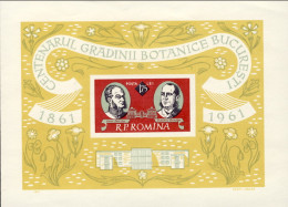 1961-Romania (MNH=**) Foglietto L 1,75 "anniversario Giardino Botanico Di Bucare - Altri & Non Classificati