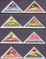 1962-Mongolia (MNH=**) S.8v."pesci"catalogo Euro 7,5 - Mongolië