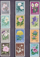 1961-Giappone (MNH=**) S.12v."fiori"catalogo Euro 30 - Andere & Zonder Classificatie
