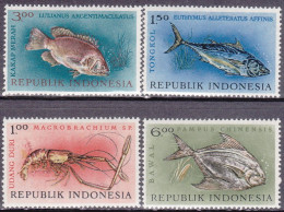 1963-Indonesia (MNH=**) S.4v."fauna Marina"catalogo Euro 3,5 - Indonesia