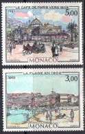 1983-Monaco (MNH=**) S.2v."bella Epoque,seconda Serie"catalogo Unificato Euro 9 - Altri & Non Classificati