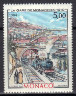1984-Monaco (MNH=**) 5fr."bella Epoque,stazione Ferroviaria"catalogo Unificato E - Autres & Non Classés