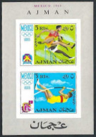 1968-Ajman (MNH=**) Foglietto S.2 Valori "Olimpiadi Messico" - Adschman