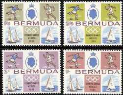 1968-Bermuda (MNH=**) S.4v. "Olimpiadi Messico 1968" - Bermudes