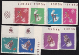1968-Paraguay (MNH=**) S.8v.non Dentellati,angoli Di Foglio "Olimpiadi Invernali - Paraguay