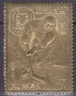 1968-Ajman (MNH=**) Francobollo Oro 7r. "Olimpiade Invernale Grenoble" - Ajman