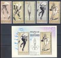 1964-Burundi (MNH=**) S.5v.+ Foglietto 2 Valori "Olimpiadi Invernali Di Innsbruc - Other & Unclassified