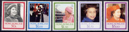 1986-Hong Kong (MNH=**) S.5v."Queen's 60th Birthday" - Nuevos