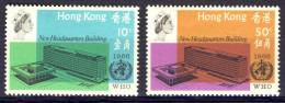 1966-Hong Kong (MNH=**) S.2v."WHO Headquarters" - Nuevos
