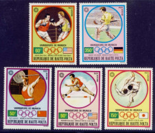 1972-Alto Volta (MNH=**) S.5v."Jeux Olympiques De Munich" - Haute-Volta (1958-1984)