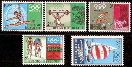 1968-Belgio (MNH=**) S.5v. "Olimpiadi Messico 1968" - Sonstige & Ohne Zuordnung