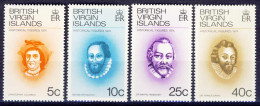 1974-Isole Vergini (MNH=**)s.4v."Historical Figures" - British Virgin Islands