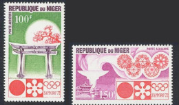 1972-Niger (MNH=**) Posta Aerea S.2v."Giochi Olimpici Invernali Di Sapporo" Cat. - Niger (1960-...)