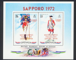 1972-Grenada (MNH=**) Foglietto S.2v."uniformi,giochi Olimpici Invernali Di Sapp - Grenada (...-1974)