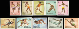 1964-Burundi (MNH=**) S.10v.non Dentellati "Giochi Olimpici Di Tokyo" - Sonstige & Ohne Zuordnung