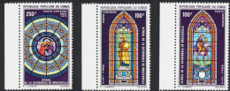 1970-Congo (MNH=**) Posta Aerea S.3v."Natale,vetrate Della Cattedrale Di Brazzav - Other & Unclassified